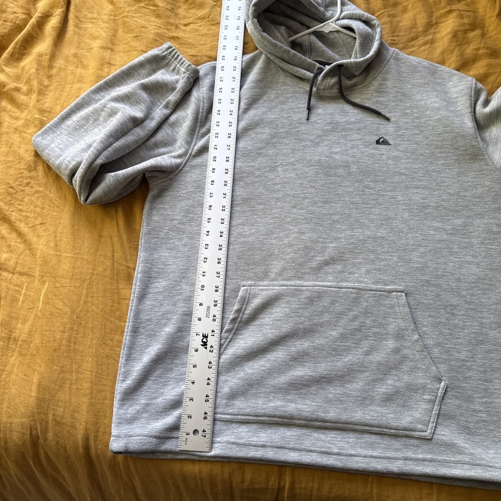 Quicksilver Hoodie Mens 2XL XXL Grey Pullover Hooded Surf Lightweight - Picture 10 of 12